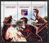 New Earth 1999 Dinosaurs composite perf sheetlet containing 6 values, one with Philex France imprint, unmounted mint