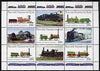 Mountain Badakhshan Autonomy 1997 ? Steam Locos perf sheetlet containing 9 values unmounted mint