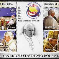 Somalia 2006 Pope Benedict's Trip to Poland perf sheetlet #1 containing 4 values unmounted mint