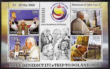 Somalia 2006 Pope Benedict's Trip to Poland perf sheetlet #2 containing 4 values unmounted mint