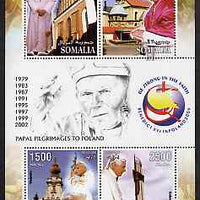 Somalia 2006 Pope Benedict's Trip to Poland perf sheetlet #4 containing 4 values unmounted mint