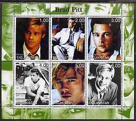 Tadjikistan 2000 Brad Pitt perf sheetlet containing 6 values unmounted mint