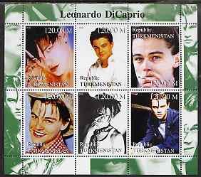 Turkmenistan 2000 Leonardo Di Caprio perf sheetlet containing 6 values unmounted mint