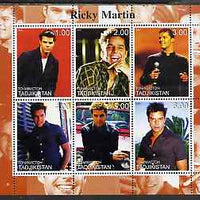 Tadjikistan 2000 Ricky Martin perf sheetlet containing 6 values unmounted mint