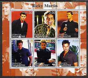 Tadjikistan 2000 Ricky Martin perf sheetlet containing 6 values unmounted mint