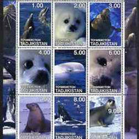 Tadjikistan 2001 Seals perf sheetlet containing set of 9 values unmounted mint