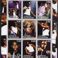 Tadjikistan 2001 Puff Daddy is Free perf sheetlet containing 9 values unmounted mint