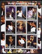 Tadjikistan 2001 Puff Daddy is Free perf sheetlet containing 9 values unmounted mint