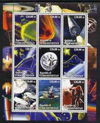 Turkmenistan 2001 Space perf sheetlet containing 9 values unmounted mint