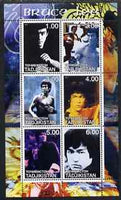 Tadjikistan 2001 Bruce Lee perf sheetlet containing set of 6 values unmounted mint
