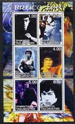 Tadjikistan 2001 Bruce Lee perf sheetlet containing set of 6 values unmounted mint
