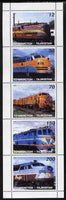 Tadjikistan 1998 Diesel Locomotives perf set of 5 values unmounted mint