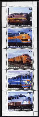 Tadjikistan 1998 Diesel Locomotives perf set of 5 values unmounted mint