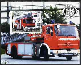 Djibouti 2004 Fire Engines #1 perf s/sheet with Rotary Logo, unmounted mint