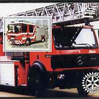 Djibouti 2004 Fire Engines #2 perf s/sheet with Rotary Logo, unmounted mint