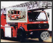 Djibouti 2004 Fire Engines #2 perf s/sheet with Rotary Logo, unmounted mint