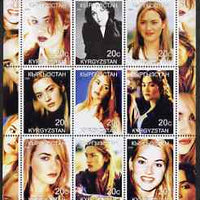 Kyrgyzstan 2000 Kate Winslet (ex Titanic) perf sheetlet containing 9 values unmounted mint