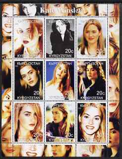 Kyrgyzstan 2000 Kate Winslet (ex Titanic) perf sheetlet containing 9 values unmounted mint
