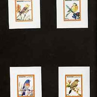Yemen - Republic 1980 (?) Birds #3 imperf set of 6 each on Cromalin paper mounted in special folder by the printers, Ueberreuter