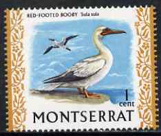 Montserrat 1970-74 Red Footed Booby 1c on chalky paper unmounted mint, SG 242