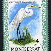 Montserrat 1970-74 Great Egret 4c on chalky paper unmounted mint, SG 245