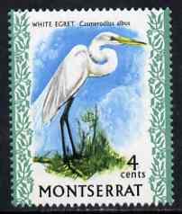 Montserrat 1970-74 Great Egret 4c on chalky paper unmounted mint, SG 245