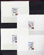 Senegal 1992 Dakar Biennale set of 4 imperf die proofs on card in issued colours, as SG1220-23