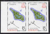 Kiribati 1987 Map 15c (Starbuck and red-tailed tropic bird) imperf pair unmounted mint, as SG 270