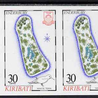 Kiribati 1987 Map 30c (Enderbury and white tern) imperf pair unmounted mint, as SG 271
