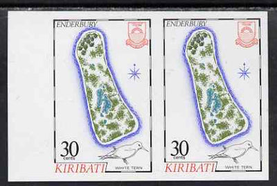 Kiribati 1987 Map 30c (Enderbury and white tern) imperf pair unmounted mint, as SG 271