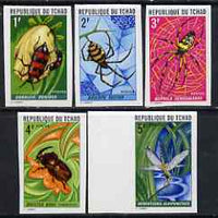 Chad 1972 Insects the five low values (1f to 5f) imperf singles unmounted mint as SG 358-62