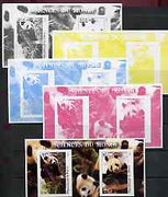 Benin 2002 Pandas imperf m/sheet containing 2 values each with Scout Logo, the set of 5 progressive proofs comprising the 4 individual colours plus all 4-colour composite (as issued) all unmounted mint