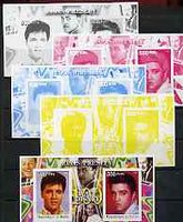 Benin 2002 Birth Centenary of Walt Disney featuring Elvis Presley m/sheet containing 2 values, the set of 5 progressive proofs comprising the 4 individual colours plus all 4-colour composite (as issued) all unmounted mint