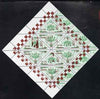 Touva 1998 33rd Chess Olympiad overprint #3 on 1994 Wrestlers (2.00 on 300r green) triangular perf sheet of 8 unmounted mint