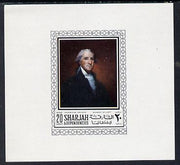 Sharjah 1968 American Artists imperf sheetlet containing 20 Dh value (Gilbert Stuart) unmounted mint as Mi 448