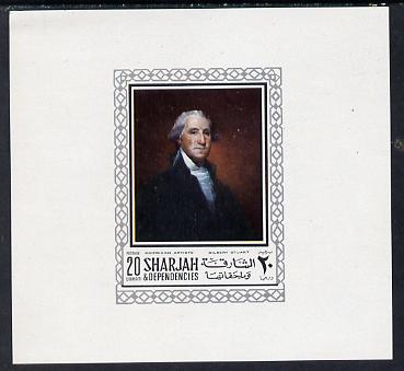 Sharjah 1968 American Artists imperf sheetlet containing 20 Dh value (Gilbert Stuart) unmounted mint as Mi 448