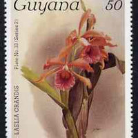Guyana 1985-89 Orchids Series 2 plate 33 (Sanders' Reichenbachia) 50c unmounted mint, SG 1873