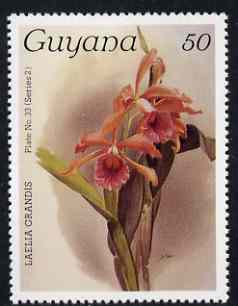 Guyana 1985-89 Orchids Series 2 plate 33 (Sanders' Reichenbachia) 50c unmounted mint, SG 1873