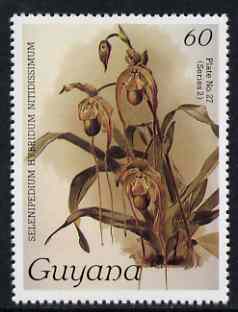 Guyana 1985-89 Orchids Series 2 plate 27 (Sanders' Reichenbachia) 60c unmounted mint, SG 1874