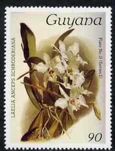 Guyana 1985-89 Orchids Series 2 plate 13 (Sanders' Reichenbachia) 90c unmounted mint, SG 1877