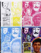 Congo 2001 75th Birthday of Mickey Mouse s/sheet #01 showing Alice in Wonderland with Elvis & Walt Disney in background, the set of 5 imperf progressive proofs comprising the 4 individual colours plus all 4-colour composite (as is……Details Below