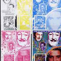 Congo 2001 75th Birthday of Mickey Mouse s/sheet #04 showing Alice in Wonderland with Elvis & Walt Disney in background, the set of 5 imperf progressive proofs comprising the 4 individual colours plus all 4-colour composite (as is……Details Below