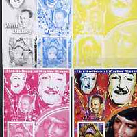 Congo 2001 75th Birthday of Mickey Mouse s/sheet #06 showing Alice in Wonderland with Elvis & Walt Disney in background, the set of 5 imperf progressive proofs comprising the 4 individual colours plus all 4-colour composite (as is……Details Below