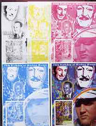 Congo 2001 75th Birthday of Mickey Mouse s/sheet #07 showing Alice in Wonderland with Elvis & Walt Disney in background, the set of 5 imperf progressive proofs comprising the 4 individual colours plus all 4-colour composite (as is……Details Below