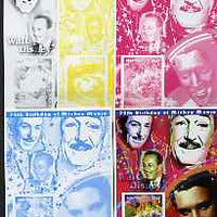 Congo 2001 75th Birthday of Mickey Mouse s/sheet #09 showing Alice in Wonderland with Elvis & Walt Disney in background, the set of 5 imperf progressive proofs comprising the 4 individual colours plus all 4-colour composite (as is……Details Below