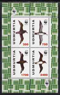 Udmurtia Republic 1998 WWF - Birds perf sheetlet containing complete set of 4 unmounted mint