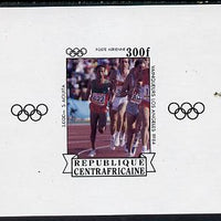 Central African Republic 1985 Olympic Gold Medalists imperf sheetlet containing 300f (5000 metres) as SG 1068 unmounted mint