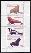 Fr Josiph Earth 1999? WWF - Seals & Walruses perf sheetlet containing 4 values unmounted mint