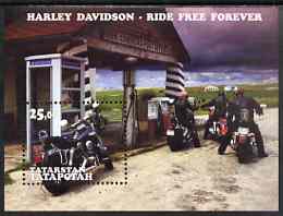 Tatarstan Republic 2001 Harley Davidson Motorcycles perf souvenir sheet unmounted mint