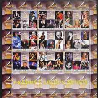 Tatarstan Republic 2001 Grammy's Golden Artists perf sheetlet containing set of 9 values (plus 3 labels) unmounted mint